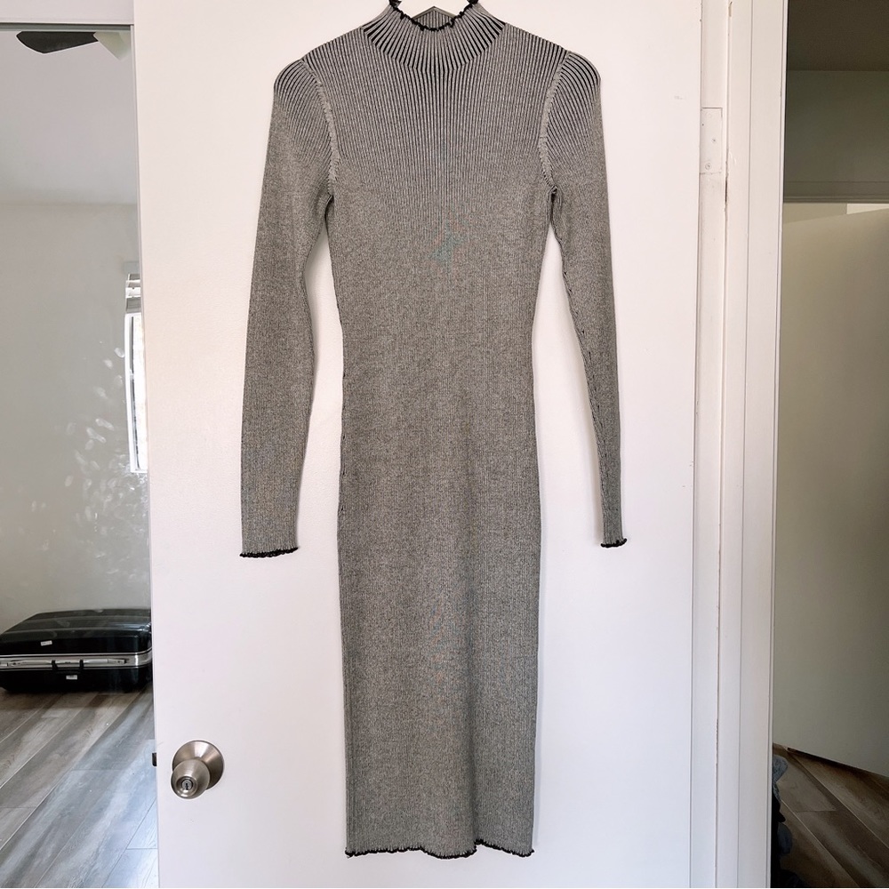 EUC All Saints Ribbed Grey knit Dress Size L